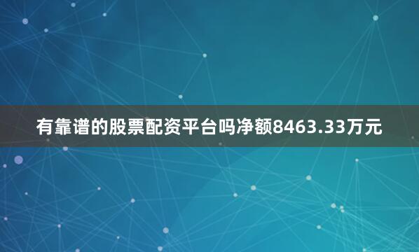 有靠谱的股票配资平台吗净额8463.33万元